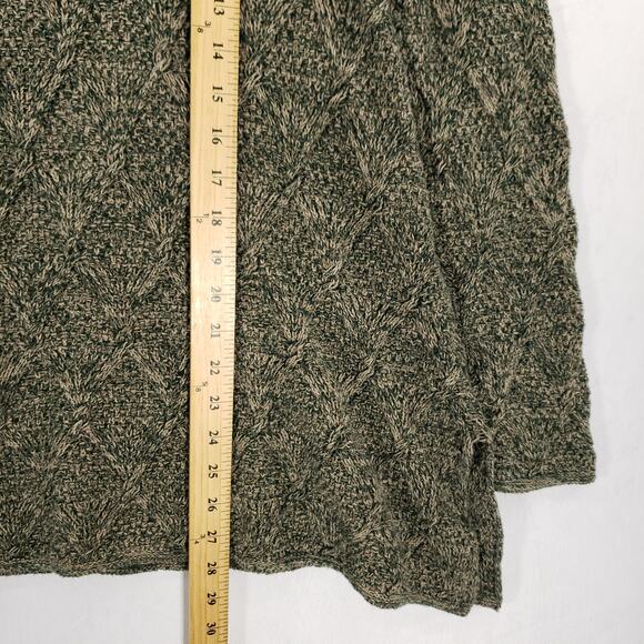 Eight Eight Eight Turtleneck Sweater Womens Small Green Tan Marled Diamond Knit - Picture 11 of 12